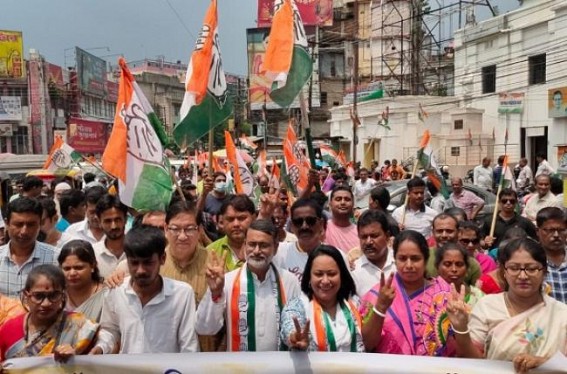 Tripura Congress kicked off By-Poll Campaigning with a massive rally at Town Bordowali Constituency: Candidate Asish Saha called BJP a ‘420 Party’